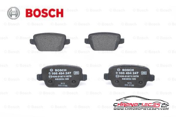 Achat de BOSCH 0 986 494 247 Kit de plaquettes de frein, frein à disque pas chères