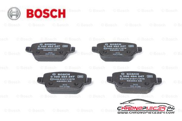 Achat de BOSCH 0 986 494 247 Kit de plaquettes de frein, frein à disque pas chères