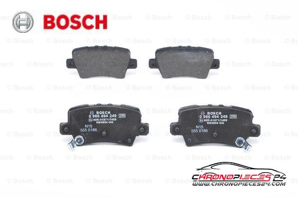 Achat de BOSCH 0 986 494 249 Kit de plaquettes de frein, frein à disque pas chères