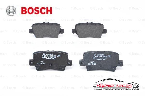 Achat de BOSCH 0 986 494 249 Kit de plaquettes de frein, frein à disque pas chères