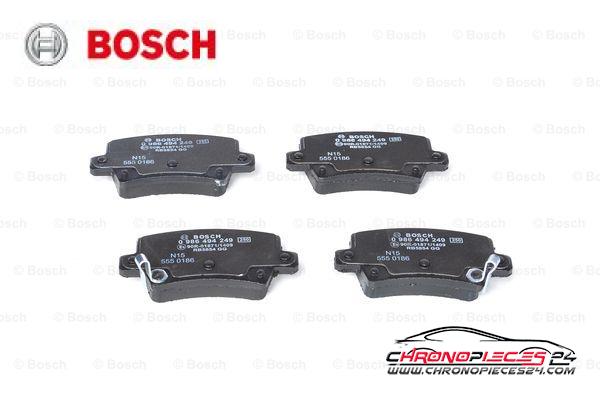 Achat de BOSCH 0 986 494 249 Kit de plaquettes de frein, frein à disque pas chères