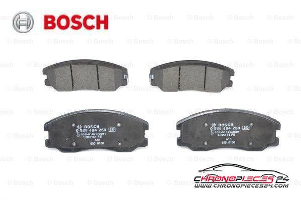 Achat de BOSCH 0 986 494 250 Kit de plaquettes de frein, frein à disque pas chères