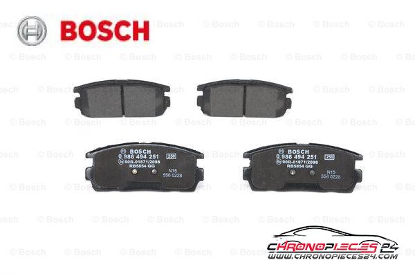 Achat de BOSCH 0 986 494 251 Kit de plaquettes de frein, frein à disque pas chères