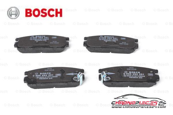 Achat de BOSCH 0 986 494 251 Kit de plaquettes de frein, frein à disque pas chères