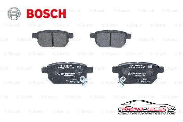 Achat de BOSCH 0 986 494 255 Kit de plaquettes de frein, frein à disque pas chères