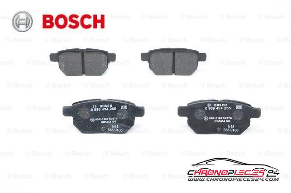 Achat de BOSCH 0 986 494 255 Kit de plaquettes de frein, frein à disque pas chères