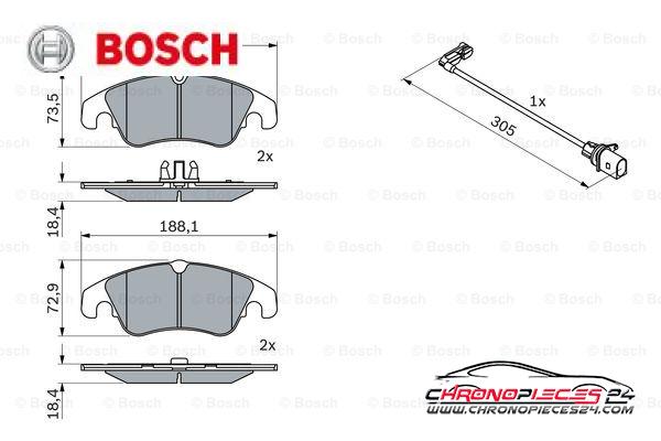 Achat de BOSCH 0 986 494 259 Kit de plaquettes de frein, frein à disque pas chères