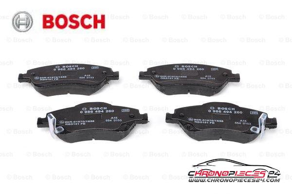 Achat de BOSCH 0 986 494 260 Kit de plaquettes de frein, frein à disque pas chères