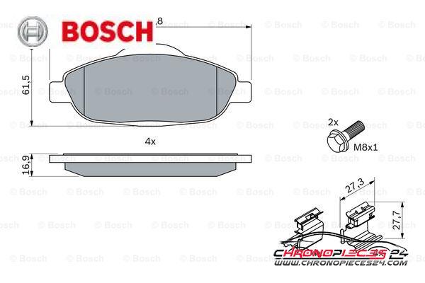 Achat de BOSCH 0 986 494 261 Kit de plaquettes de frein, frein à disque pas chères