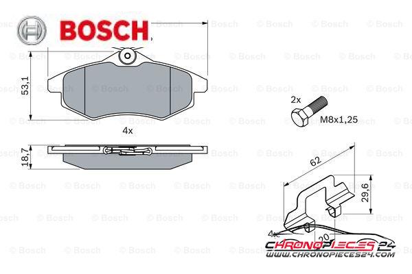 Achat de BOSCH 0 986 494 262 Kit de plaquettes de frein, frein à disque pas chères