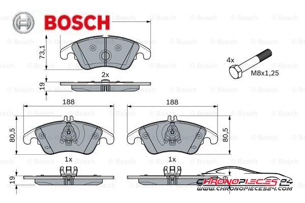 Achat de BOSCH 0 986 494 263 Kit de plaquettes de frein, frein à disque pas chères