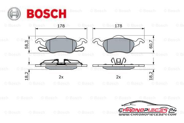 Achat de BOSCH 0 986 494 284 Kit de plaquettes de frein, frein à disque pas chères