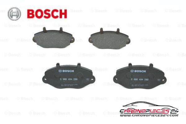 Achat de BOSCH 0 986 494 289 Kit de plaquettes de frein, frein à disque pas chères