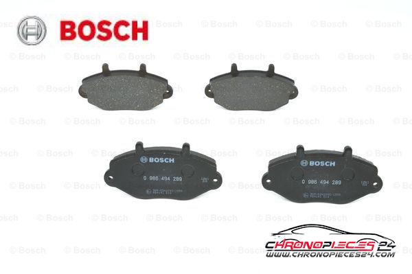 Achat de BOSCH 0 986 494 289 Kit de plaquettes de frein, frein à disque pas chères