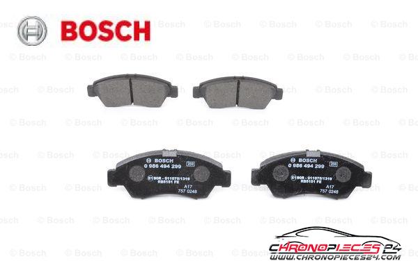 Achat de BOSCH 0 986 494 299 Kit de plaquettes de frein, frein à disque pas chères