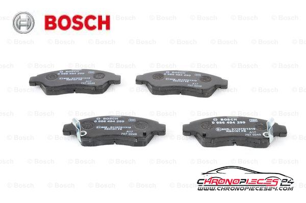 Achat de BOSCH 0 986 494 299 Kit de plaquettes de frein, frein à disque pas chères