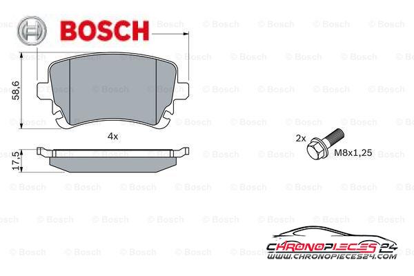 Achat de BOSCH 0 986 494 303 Kit de plaquettes de frein, frein à disque pas chères