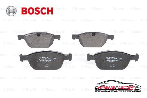 Achat de BOSCH 0 986 494 305 Kit de plaquettes de frein, frein à disque pas chères