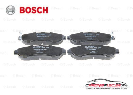 Achat de BOSCH 0 986 494 308 Kit de plaquettes de frein, frein à disque pas chères