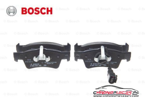 Achat de BOSCH 0 986 494 309 Kit de plaquettes de frein, frein à disque pas chères