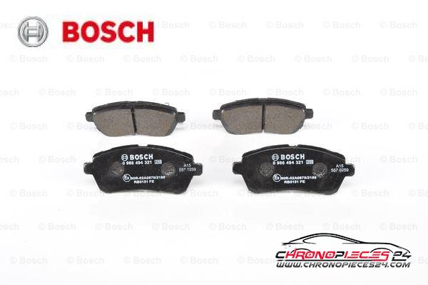 Achat de BOSCH 0 986 494 321 Kit de plaquettes de frein, frein à disque pas chères