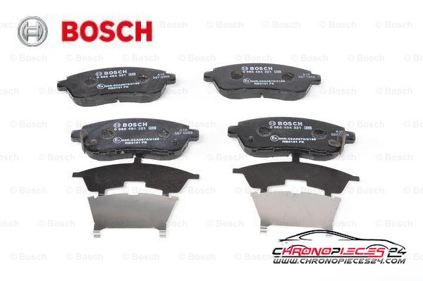 Achat de BOSCH 0 986 494 321 Kit de plaquettes de frein, frein à disque pas chères