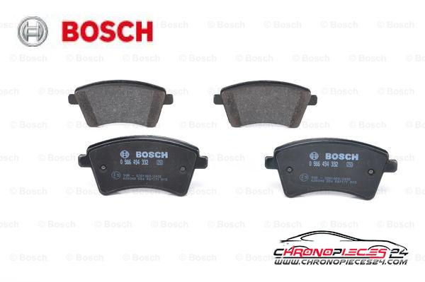 Achat de BOSCH 0 986 494 332 Kit de plaquettes de frein, frein à disque pas chères