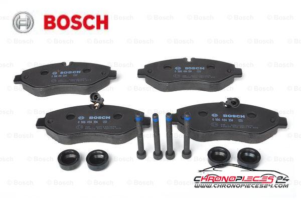 Achat de BOSCH 0 986 494 334 Kit de plaquettes de frein, frein à disque pas chères