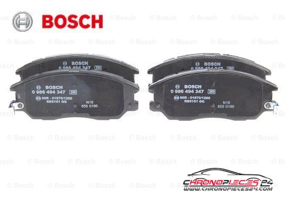 Achat de BOSCH 0 986 494 347 Kit de plaquettes de frein, frein à disque pas chères