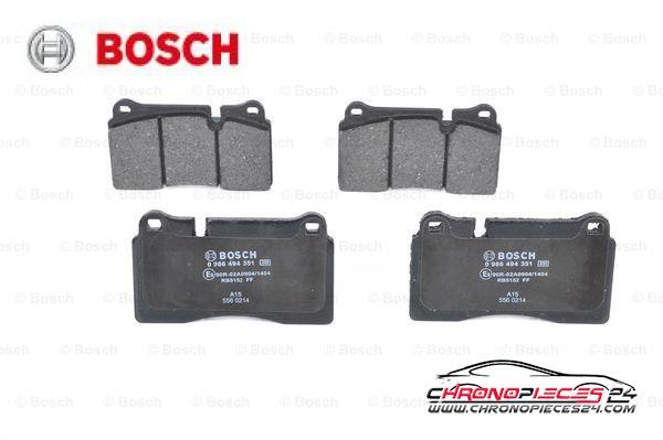 Achat de BOSCH 0 986 494 351 Kit de plaquettes de frein, frein à disque pas chères