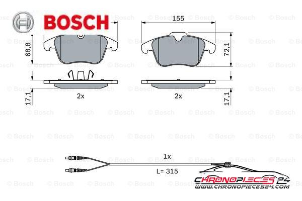 Achat de BOSCH 0 986 494 371 Kit de plaquettes de frein, frein à disque pas chères