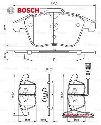 Achat de BOSCH 0 986 494 372 Kit de plaquettes de frein, frein à disque pas chères