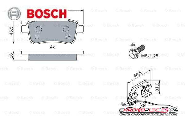 Achat de BOSCH 0 986 494 384 Kit de plaquettes de frein, frein à disque pas chères