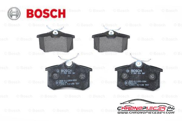 Achat de BOSCH 0 986 494 387 Kit de plaquettes de frein, frein à disque pas chères