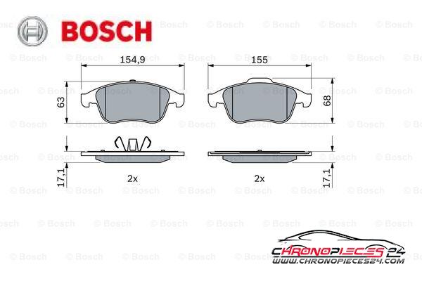 Achat de BOSCH 0 986 494 401 Kit de plaquettes de frein, frein à disque pas chères