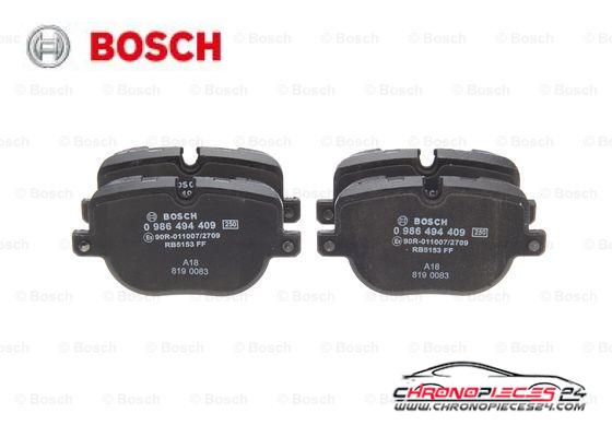 Achat de BOSCH 0 986 494 409 Kit de plaquettes de frein, frein à disque pas chères