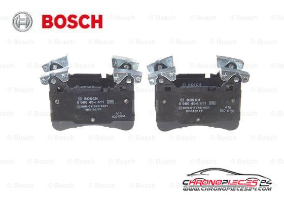 Achat de BOSCH 0 986 494 411 Kit de plaquettes de frein, frein à disque pas chères