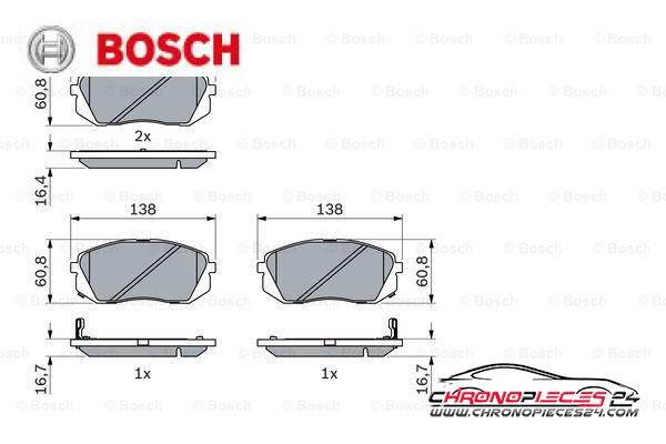 Achat de BOSCH 0 986 494 422 Kit de plaquettes de frein, frein à disque pas chères