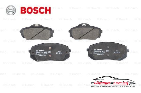 Achat de BOSCH 0 986 494 422 Kit de plaquettes de frein, frein à disque pas chères