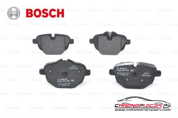 Achat de BOSCH 0 986 494 432 Kit de plaquettes de frein, frein à disque pas chères