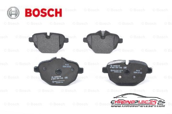 Achat de BOSCH 0 986 494 432 Kit de plaquettes de frein, frein à disque pas chères