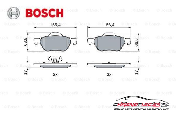 Achat de BOSCH 0 986 494 439 Kit de plaquettes de frein, frein à disque pas chères