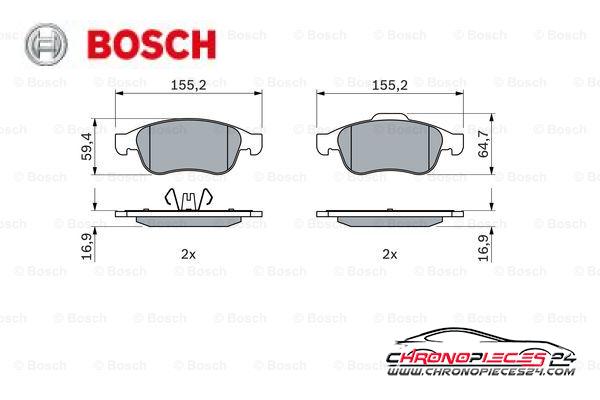 Achat de BOSCH 0 986 494 441 Kit de plaquettes de frein, frein à disque pas chères