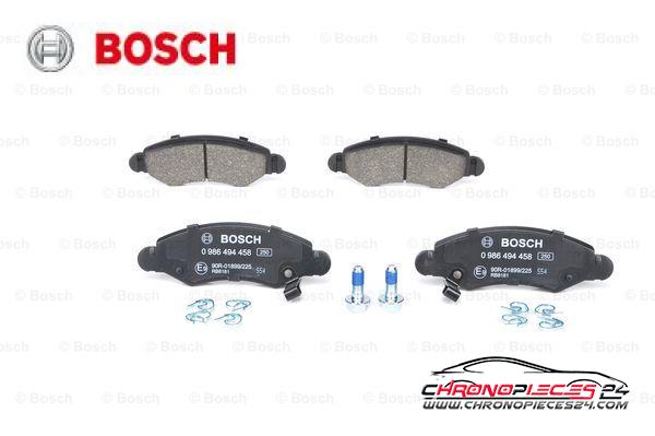 Achat de BOSCH 0 986 494 458 Kit de plaquettes de frein, frein à disque pas chères