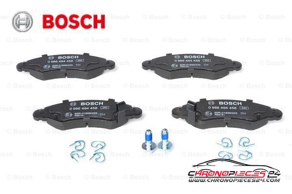 Achat de BOSCH 0 986 494 458 Kit de plaquettes de frein, frein à disque pas chères