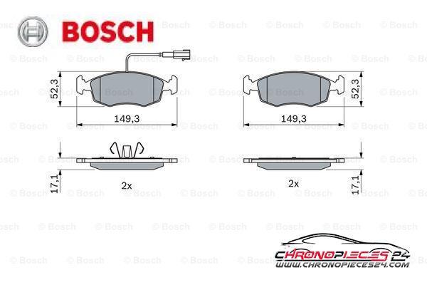 Achat de BOSCH 0 986 494 463 Kit de plaquettes de frein, frein à disque pas chères