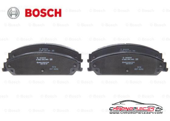 Achat de BOSCH 0 986 494 483 Kit de plaquettes de frein, frein à disque pas chères