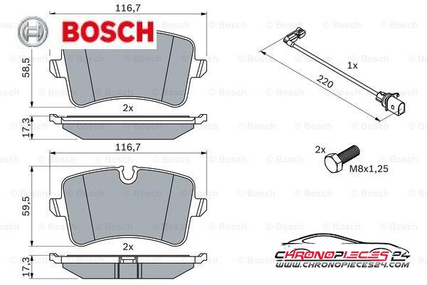 Achat de BOSCH 0 986 494 488 Kit de plaquettes de frein, frein à disque pas chères