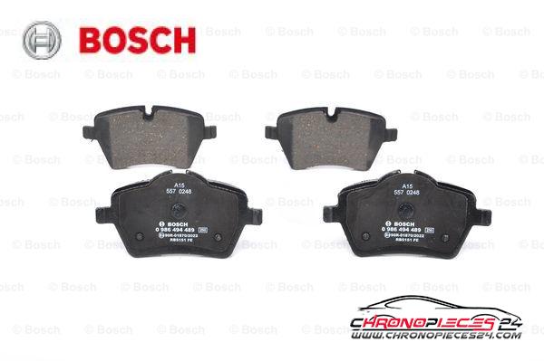 Achat de BOSCH 0 986 494 489 Kit de plaquettes de frein, frein à disque pas chères