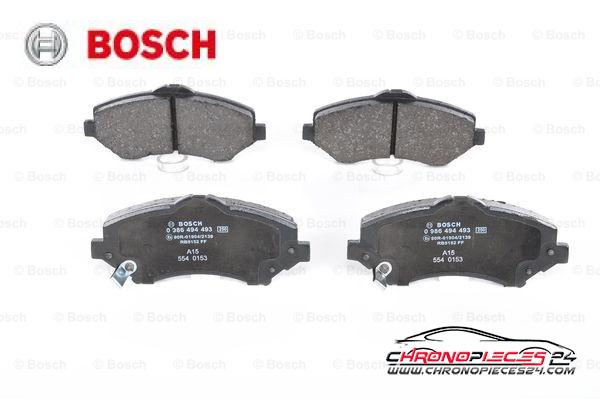 Achat de BOSCH 0 986 494 493 Kit de plaquettes de frein, frein à disque pas chères